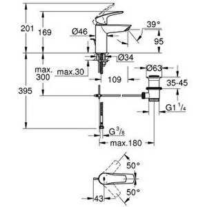 Eurosmart Lavabo Bataryası (sifon Kumandalı), Mat Siyah, 332652433
