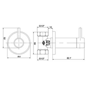 Eca Ankastre Ara Kesme Valfi Klozet Taharet Musluğu Krom,102126441