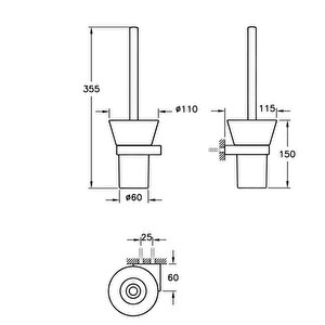 Tuvalet Fırçalığı, Diagon, Krom, A44437