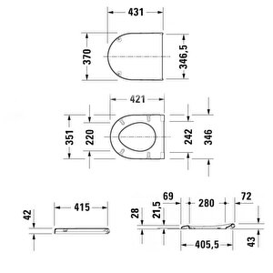 Klozet Kapağı Starck 3 Softclose Alpin Beyaz 063890095