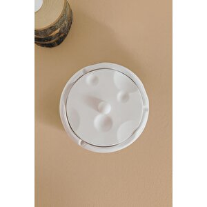 El Yapımı Kapaklı Beton Küllük – Beyaz, Modern Tasarım