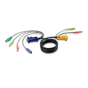 Ps/2 Kvm Kablosu, 3 In 1 Sphd Ve Mikrofon & Hoparlör , 1.20 Metre
