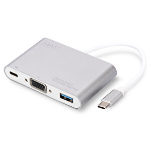 Digitus Usb 3.0 (usb Tip C) &lt;-&gt; Vga Grafik Adaptörü&lt;br&gt;
Usb 3.0 Hub&lt;br&gt;
Giriş: 1 X Usb Tip C Erkek (bilgisayar Bağlantısı) &lt;br&gt;
Çıkış:&lt;br&gt;
1 X Vga (hd15) Dişi (full Hd) & Çok Renkli