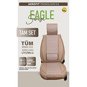 Bmw 3 Serisi 320si Uyumlu Lüx Deri Oto Koltuk Kılıfı Ön Arka Takım Trend Serisi Bej Bej