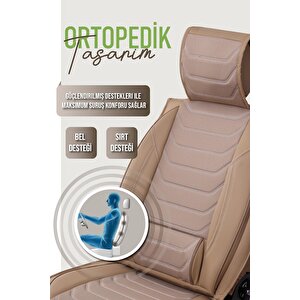 Peugeot 306 Hatchback 97-2001 Uyumlu Lüx Deri Oto Koltuk Kılıfı Ön Arka Takım Trend Serisi Bej