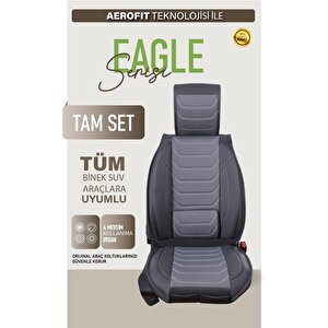 Daewoo Espero Uyumlu Lüx Deri Oto Koltuk Kılıfı Ön Arka Takım Trend Serisi Füme Füme
