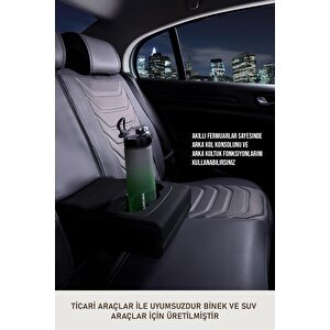 Renault Safrane Uyumlu Lüx Deri Oto Koltuk Kılıfı Ön Arka Takım Trend Serisi Füme