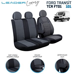 Ford Transit 2013 Sonrası Ile Uyumlu Lüx Oto Koltuk Kılıfı Birebir Araca Özel Ticari 2+1 Füme Füme