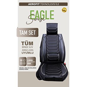 Nissan Nx Coupe Uyumlu Lüx Deri Oto Koltuk Kılıfı Ön Arka Takım Trend Serisi Si̇yah Beyaz Siyah-Beyaz