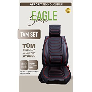 Bmw 3 Serisi 324 Uyumlu Lüx Deri Oto Koltuk Kılıfı Ön Arka Takım Trend Serisi Si̇yah Kirmizi Siyah - Kırmızı