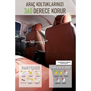 Skoda Super B Uyumlu Lüx Deri Oto Koltuk Kılıfı Ön Arka Takım Trend Serisi Tarçin