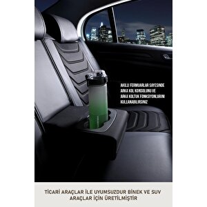 Seat Toledo Uyumlu Lüx Deri Oto Koltuk Kılıfı Ön Arka Takım Trend Serisi Tam Si̇yah