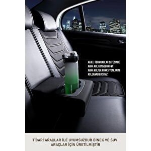 Toyota Corolla Solo E140 2002-2006 Uyumlu Lüx Deri Oto Koltuk Kılıfı Ön Arka Takım Trend Serisi Si̇yah Beyaz