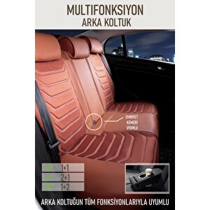 Nissan Sunny Uyumlu Lüx Deri Oto Koltuk Kılıfı Ön Arka Takım Trend Serisi Tarçin Tarçın