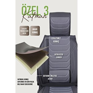 Toyota Corolla E120 99-2002 Uyumlu Lüx Deri Oto Koltuk Kılıfı Ön Arka Takım Trend Serisi Füme
