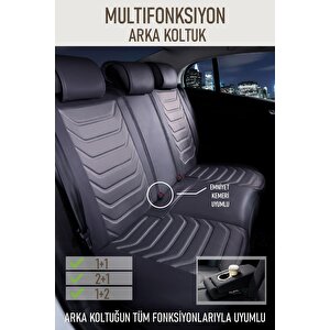Kia Ceed Uyumlu Lüx Deri Oto Koltuk Kılıfı Ön Arka Takım Trend Serisi Füme Füme