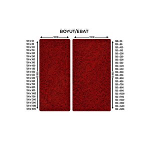 120x650cm Kirmizi Kivircik Paspas-hali Kaymaz Yolluk Li̇dya 14mm
