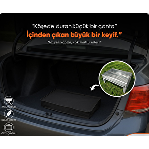 Mi̇raç 45x30cm Katlanir Mangal Çantali Lazer Kesi̇m Orta Boy
