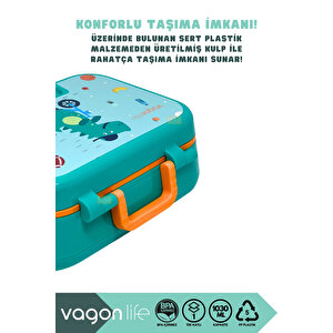 Vagonlife Bento 1030ml Lunchbox Yeni Koleksiyon Tek Katlı 3 Bölmeli Pp Plastik Sefer Tası Yemek Kutusu - Yeşil