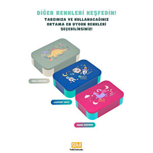 Vagonlife Bento 900ml Lunchbox Yeni Koleksiyon Tek Katlı 2 Bölmeli Pp Plastik Çocuk Sefer Tası Yemek Kutusu - Pembe