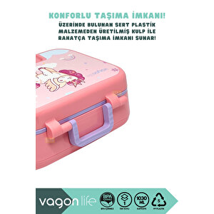 Vagonlife Bento 1030ml Lunchbox Yeni Koleksiyon Tek Katlı 3 Bölmeli Pp Plastik Sefer Tası Yemek Kutusu - Pembe