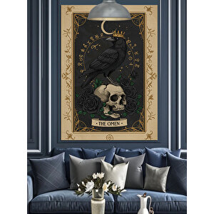 Kargalı Kafatası Tarot Dekoratif Kanvas - Mdf Ahşap Tablo