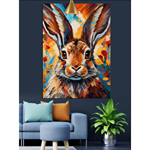 Yakın Çekim Tavşan Dekoratif Kanvas - Mdf Ahşap Tablo