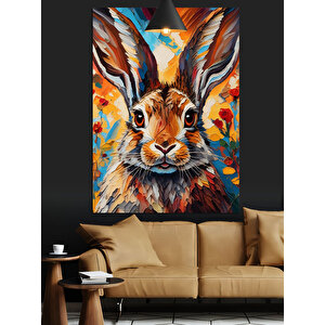 Yakın Çekim Tavşan Dekoratif Kanvas - Mdf Ahşap Tablo
