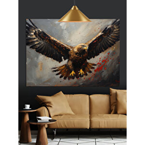Gökyüzünde Kanat Açan Kartal Dekoratif Kanvas - Mdf Ahşap Tablo 50x70 cm