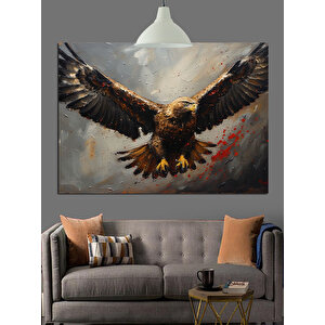 Gökyüzünde Kanat Açan Kartal Dekoratif Kanvas - Mdf Ahşap Tablo 50x70 cm