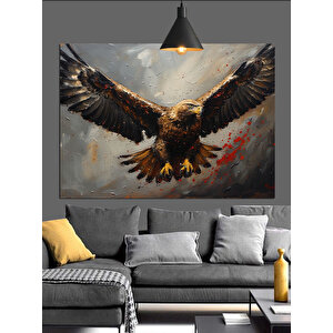 Gökyüzünde Kanat Açan Kartal Dekoratif Kanvas - Mdf Ahşap Tablo 35x50 cm