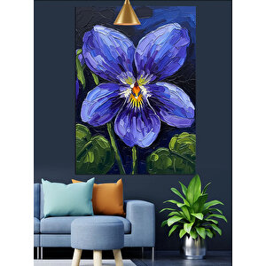 Mor Çiçek Yakın Çekim Dekoratif Kanvas - Mdf Ahşap Tablo 50x70 cm