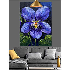 Mor Çiçek Yakın Çekim Dekoratif Kanvas - Mdf Ahşap Tablo