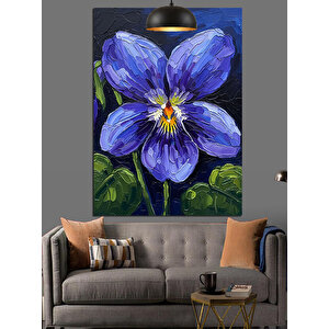 Mor Çiçek Yakın Çekim Dekoratif Kanvas - Mdf Ahşap Tablo 70x100 cm