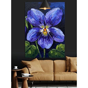 Mor Çiçek Yakın Çekim Dekoratif Kanvas - Mdf Ahşap Tablo 70x100 cm