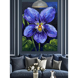 Mor Çiçek Yakın Çekim Dekoratif Kanvas - Mdf Ahşap Tablo