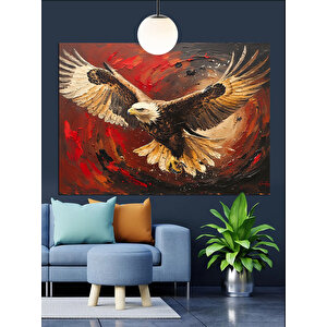 Kanat Açan Kartal Dekoratif Kanvas - Mdf Ahşap Tablo 70x100 cm