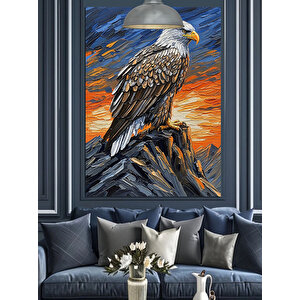 Kayada Kartal Portre Dekoratif Kanvas - Mdf Ahşap Tablo