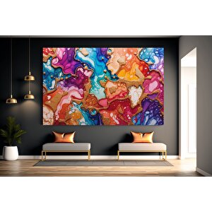 Pembe-altın Mermer Kanvas Tablo 140x200 cm