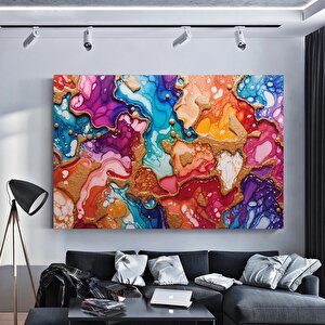 Pembe-altın Mermer Kanvas Tablo