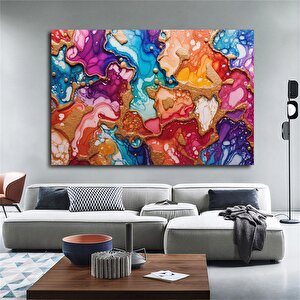 Pembe-altın Mermer Kanvas Tablo 90x180 cm
