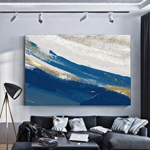 Lüks Mermer Duvar Dekoru; Lacivert Sanat; Soyut Mermer Kanvas