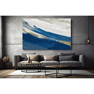 Lüks Mermer Duvar Dekoru; Lacivert Sanat; Soyut Mermer Kanvas