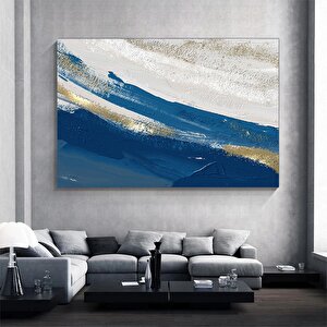 Lüks Mermer Duvar Dekoru; Lacivert Sanat; Soyut Mermer Kanvas