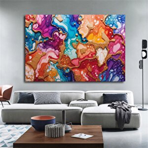 Pembe-altın Mermer Kanvas Tablo 100x150 cm