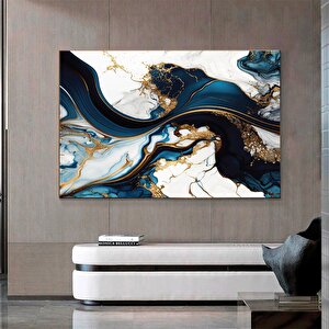 Lüks Mermer Duvar Dekoru, Lacivert Duvar Sanatı, Soyut Mermer Duvar Sanatı, Alkollü Mürekkep Sanatı