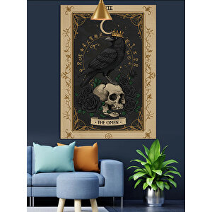 Kargalı Kafatası Tarot Dekoratif Kanvas - Mdf Ahşap Tablo 70x100 cm