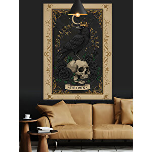 Kargalı Kafatası Tarot Dekoratif Kanvas - Mdf Ahşap Tablo 70x100 cm