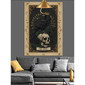 Kargalı Kafatası Tarot Dekoratif Kanvas - Mdf Ahşap Tablo 70x100 cm