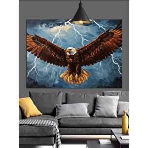 Gökyüzünde Yırtıcı Kartal Dekoratif Kanvas - Mdf Ahşap Tablo 70x100 cm